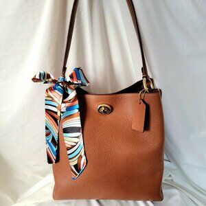 Coach Charlie Bucket Bag (2020) – Brown Colorblock Pebble Leather ~ EUC